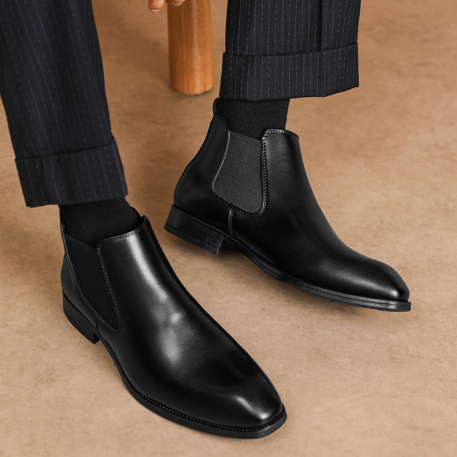 2025 Mens Chelsea Boots Retro Ankle Boot Handmade Leather High Top Casual for Men Classic Business Dress Botas 251014