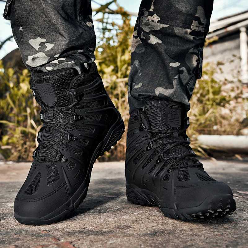 Upgrade tactical combat training boots for men outdoor cam antiwear quick response hiking shoes fishing hunting sneakers f Y251015