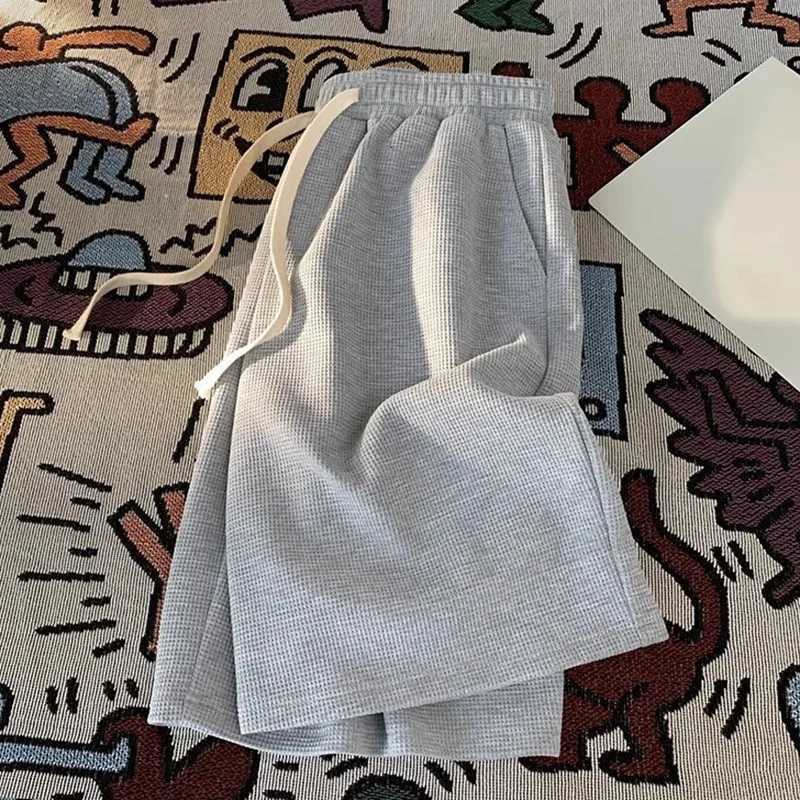 Mens Fashion Shorts New Brand Casual Waffle Luxury Loose Trunks Multi Colors Male Knee Streetwear Korean Style shortsT251015