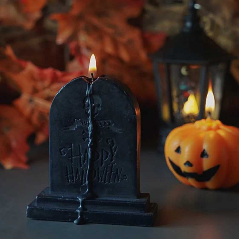 1pc Skull Tombstone Scented Candle Home Desktop Fragrance Ornament for Halloween Wedding Party Autumn Decoration Holiday Gift C251015