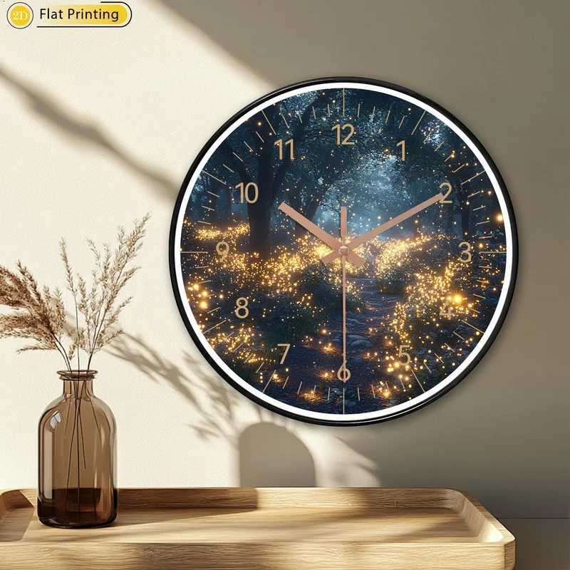 1pc Stylish Forest with glowing lights Plastic Wall Clock Exquisite choice for New Year Christmas presents C251015