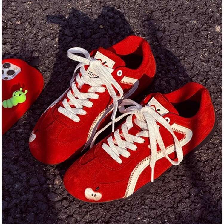 Red Dexun for Women 2025 New Spring Summer Versatile Sports Casual Racing Soft Sole Forrest Gump Shoes 07