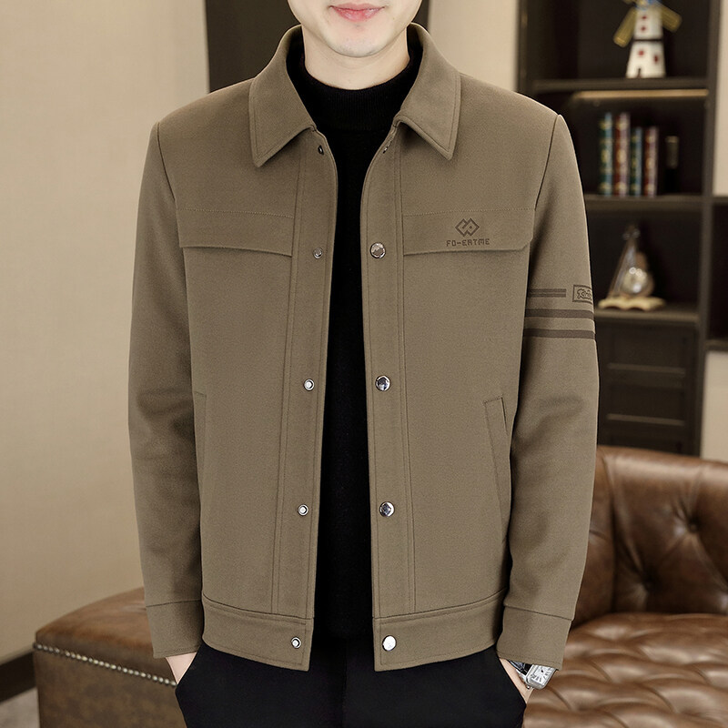 C10181 Half-high collar brushed bottoming shirt men's mid-collar long-sleeved T-shirt sweater autumn and winter double-sided velvet German velvet