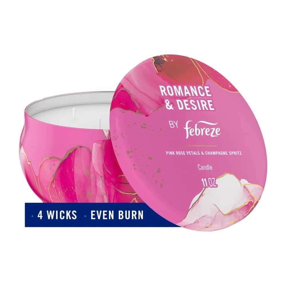 Romantic Scented Candle 11oz 4 Container Candle with Floral Rose Fragrance Home Air Freshening and Odor Elimination C251015