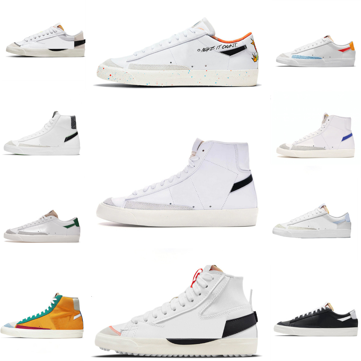 Trainers Blazers Casual Shoes Classic Vintage Mens Women Jumbo Red Black White Indigo Pine Green High Mid Low Outdoor Shoe Arctic Punch Gum Platform Jogging Sneakers