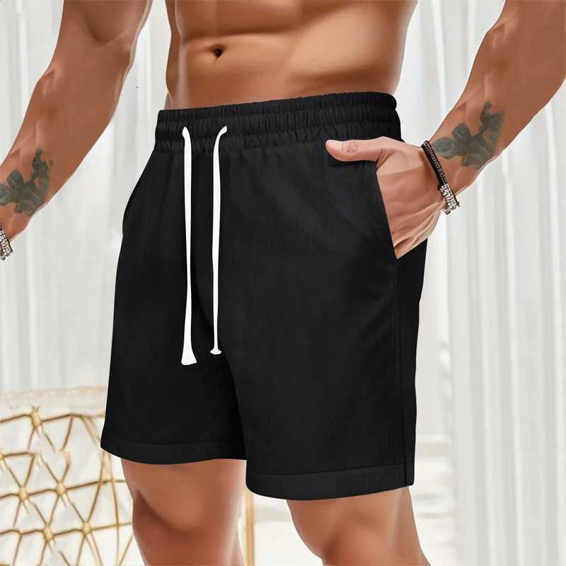 New Mens Cotton Linen Shorts Pants Male Summer Breathable Solid Color Linen Trousers Fitness Streetwear S3XLT251015