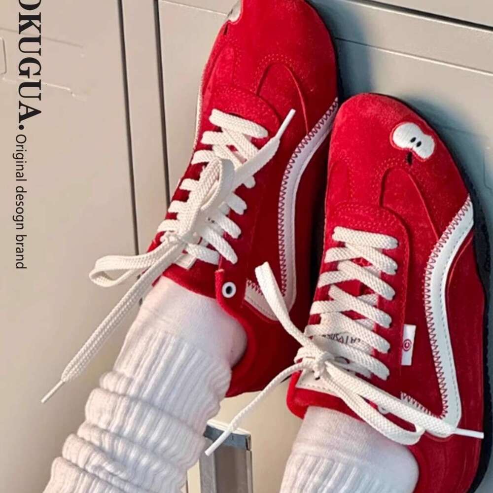 Red Dexun for Women 2025 New Spring Summer Versatile Sports Casual Racing Soft Sole Forrest Gump Shoes 07