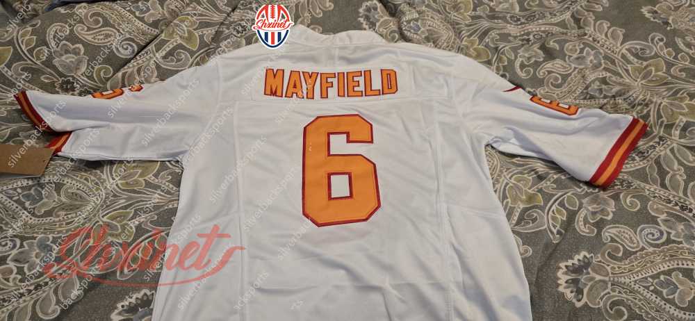 6 Baker Mayfield 2025 Football Jerseys 13 Mike Evans 12 Brady 7 Bucky Irving David Reddick Chris Godwin Jr. 2 Emeka Egbuka Vita Vea McLellan Alstott C