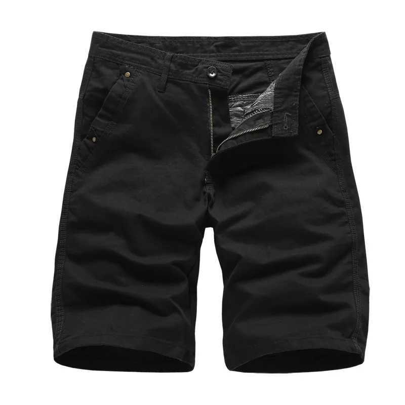 2023 Brand New Mens Cargo Shorts High Quality Black Military Short Pants Men Cotton Solid Casual Beach Shorts Men Summer BottomT251015