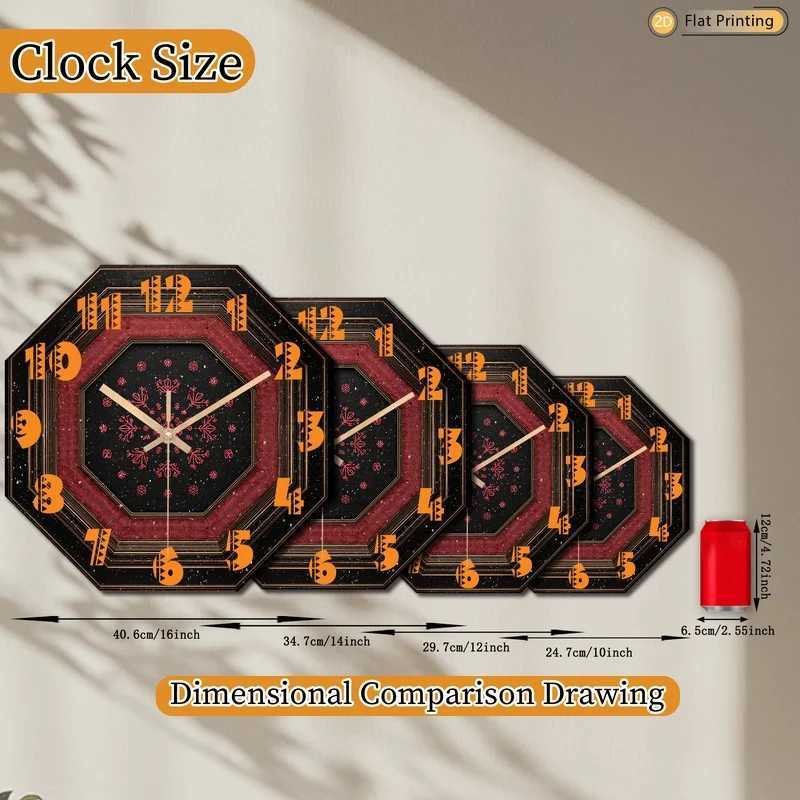 1pc Sophisticated Winter Snowflake Octagon Black Wooden Wall Clock for Living Room Bedroom Birthday Mothers Day Gift C251015