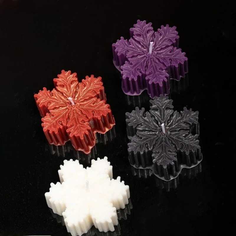 Low Temperature Wax Christmas Three Dimensional Snowflake Aromatherapy Candle Decoration Props Atmosphere Ornaments C251015