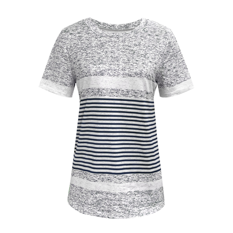 Vintage Animal Print Womens Cotton Blend Tee with Crew Neck Milk Silk Comfortable Casualwear-CF50714