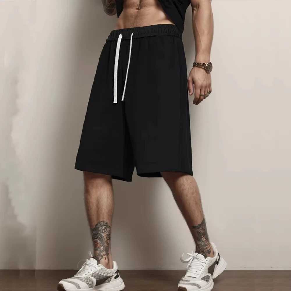 Summer sports pure cotton shorts mens casual fitness walking shorts breathable and comfortable basketball shorts streetwearT251015