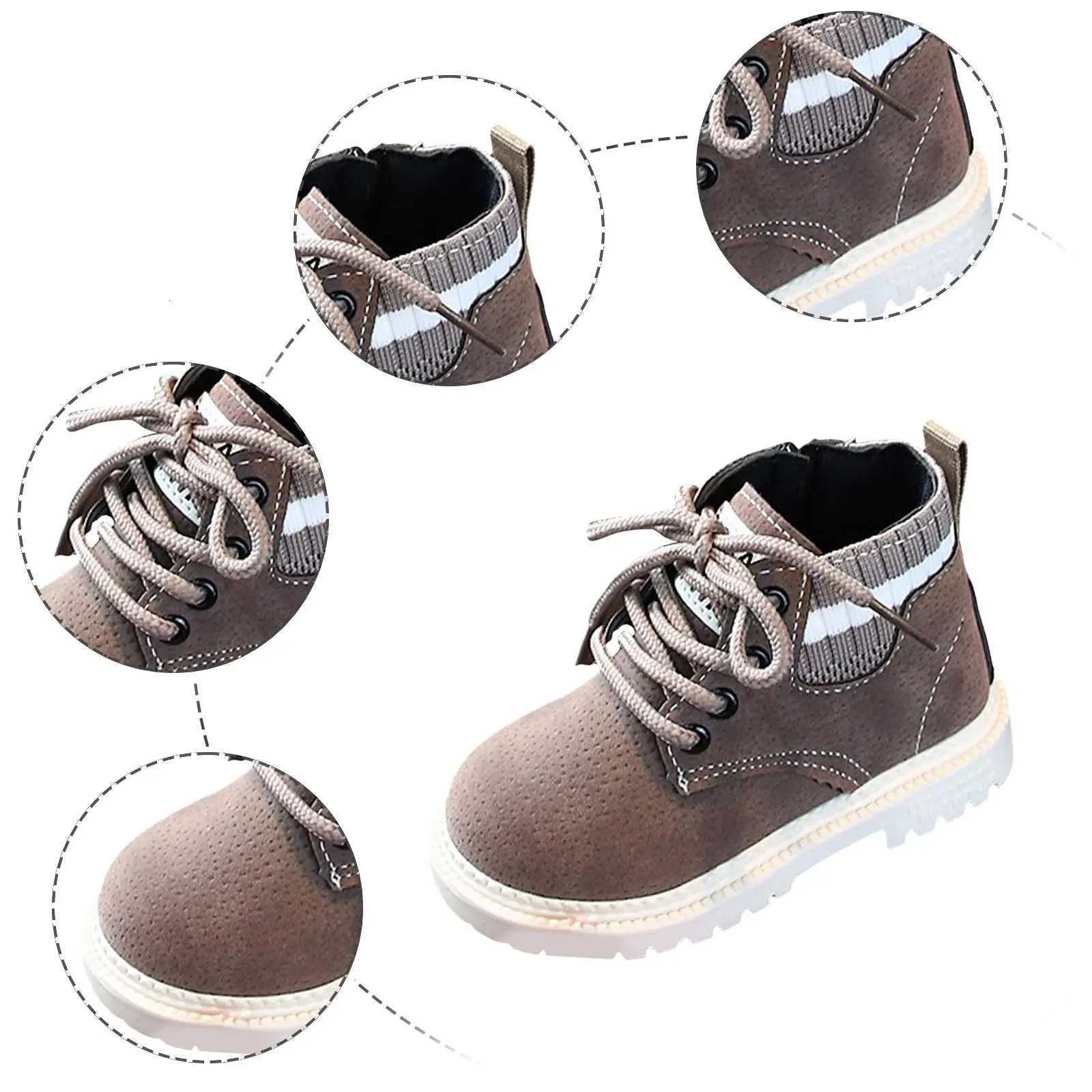Kids Casual Shoes Autumn Winter Snow Boots Boys Shoes Fashion Leather Soft AntiSlip Girls Boots Sport Running Platform ShoesT251015