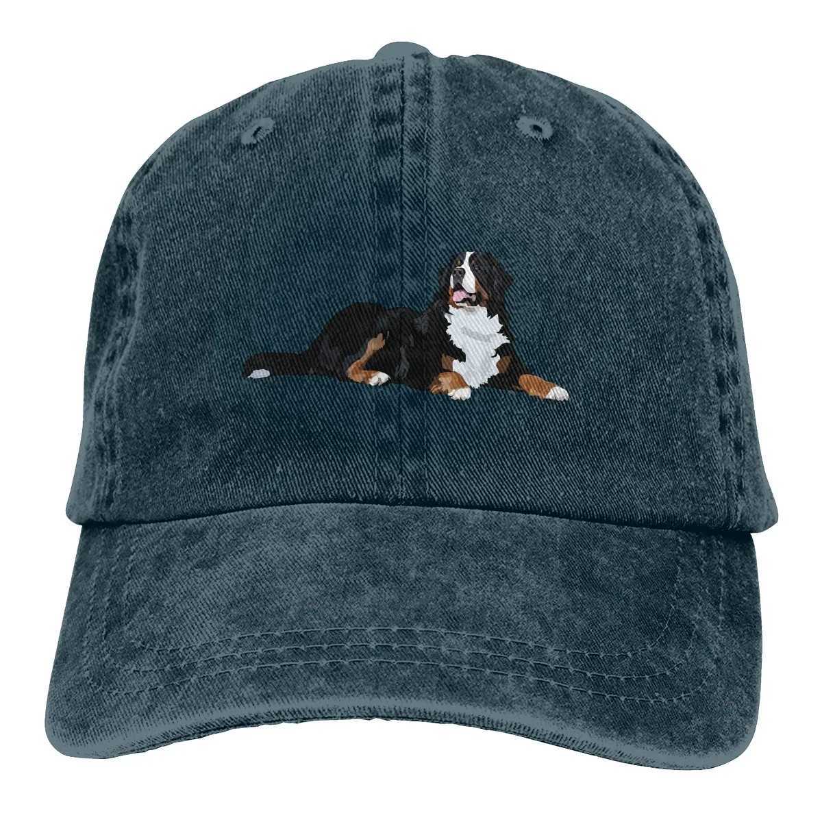 Bernese Mountain Dog Print Pattern Hat Adjustable Cowboy Cotton Baseball Cap D251015