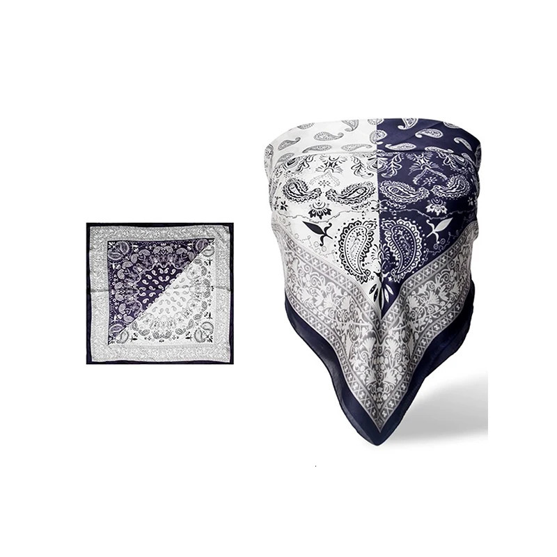 Retro Cashew Flower Square Hijab Scarf Hiphop Scarf Pants Scarf 60cm Simulated Silk Scarf Neckband for Men and Women Hair With 251014