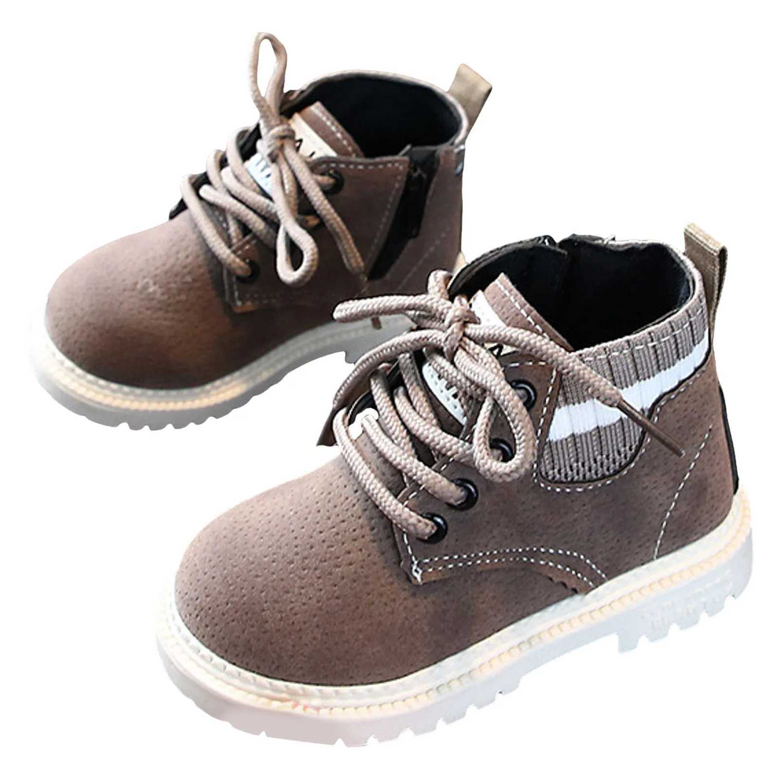 Kids Casual Shoes Autumn Winter Snow Boots Boys Shoes Fashion Leather Soft AntiSlip Girls Boots Sport Running Platform ShoesT251015