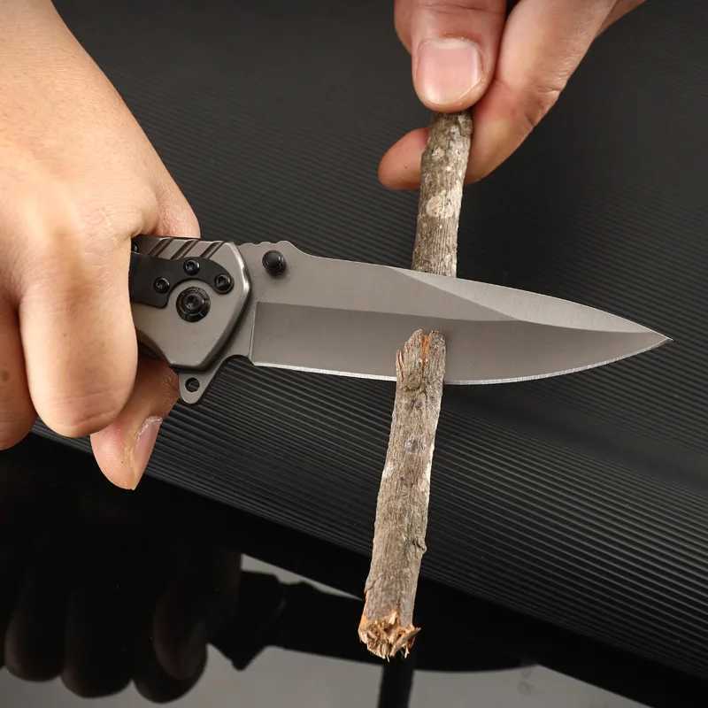 Outdoor Damascus Tactical Survival Folding Knife Camp Stainless Steel Pocket Knife H251015