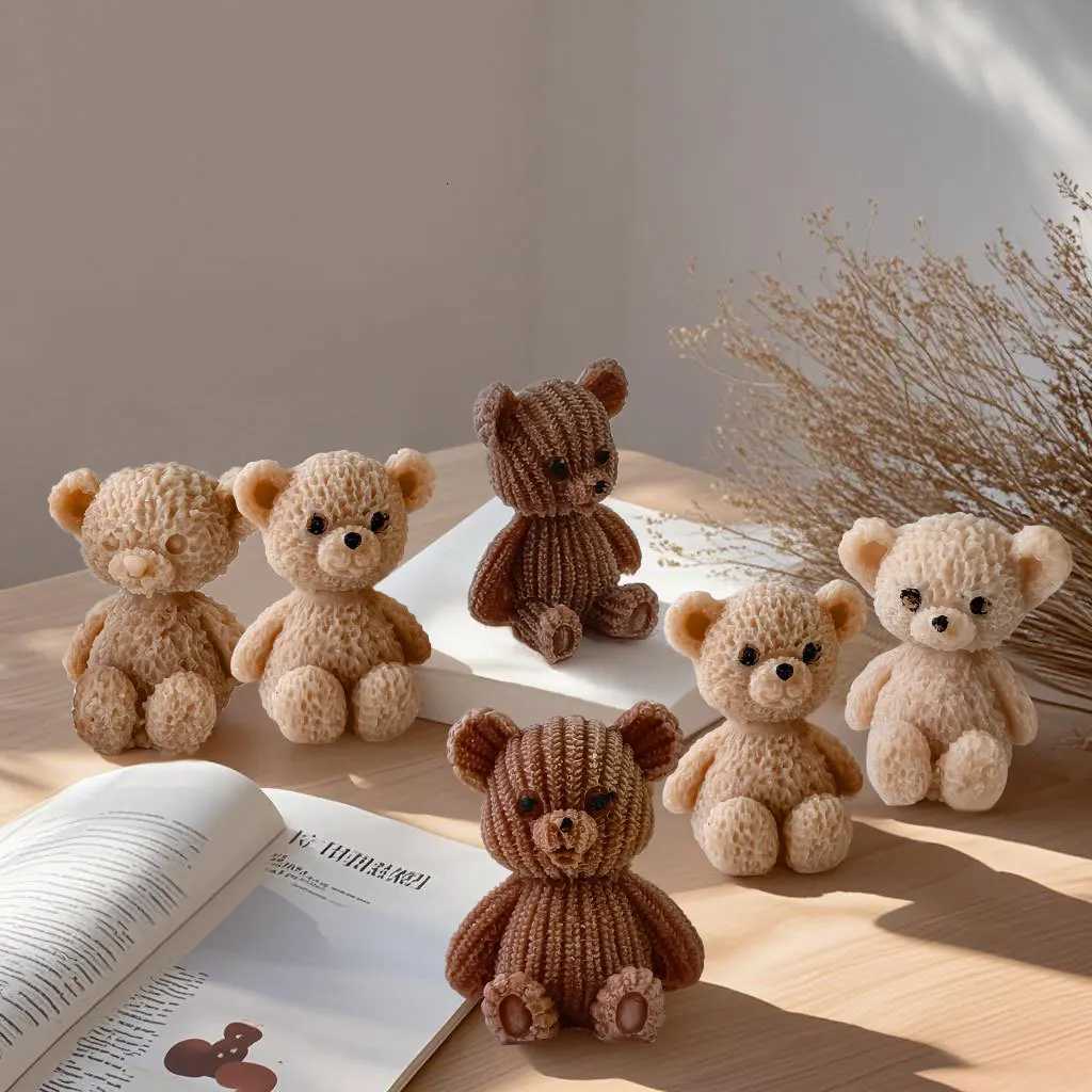 DIY Mini Bears Silicone Mold Aroma Candle Resin Ornament Mould Handmade Candy Chocolate Making Baking Molds C251015