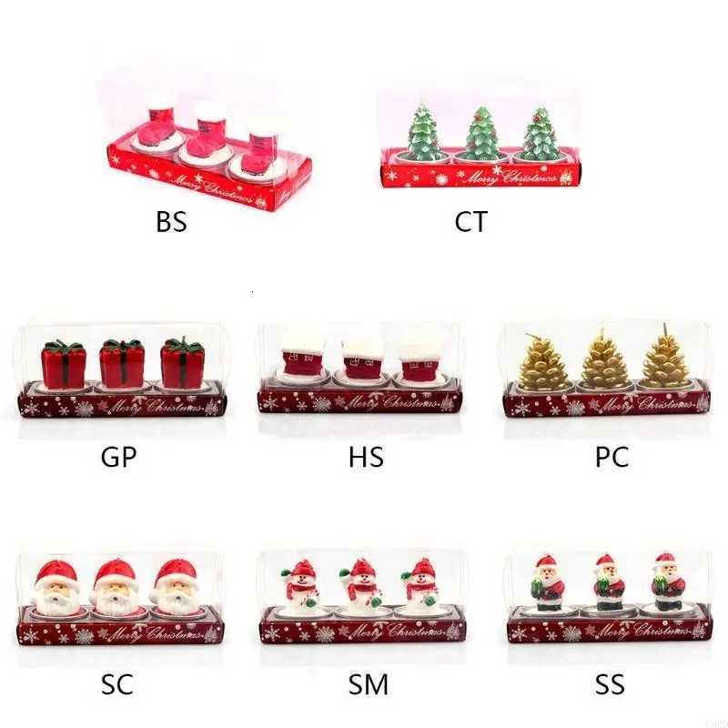 C90D 3 Pack for Creative Christmas Scented Candles Scene Decoration Props Handmade Wax Incense G C251015