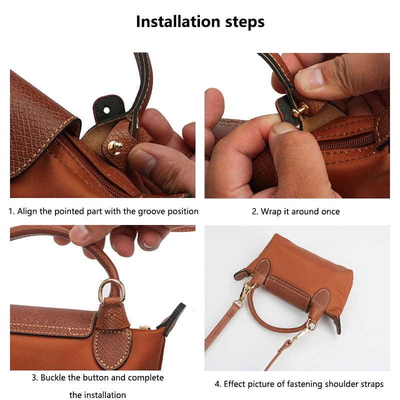 1 Set Bag Strap For Longchamp Mini Punchfree Genuine Leather Shoulder Strap Set Transformation Crossbody Strap Bag Accessories 251011