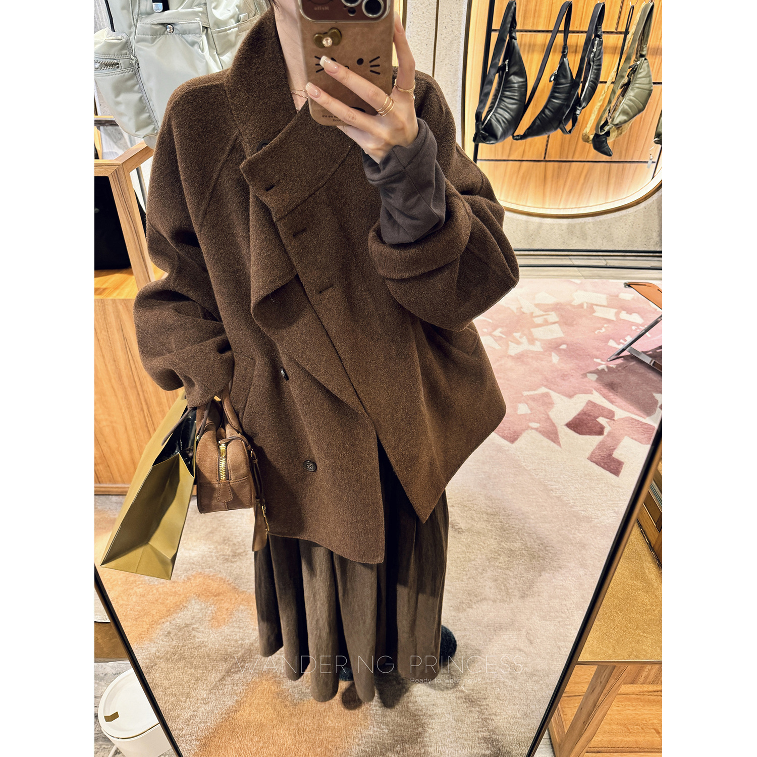 2025 Autumn/Winter New Women's High end Double sided Cashmere Coat Short Autumn/Winter Designer design Jacket Winter New Loose Lace Small Luxury 
