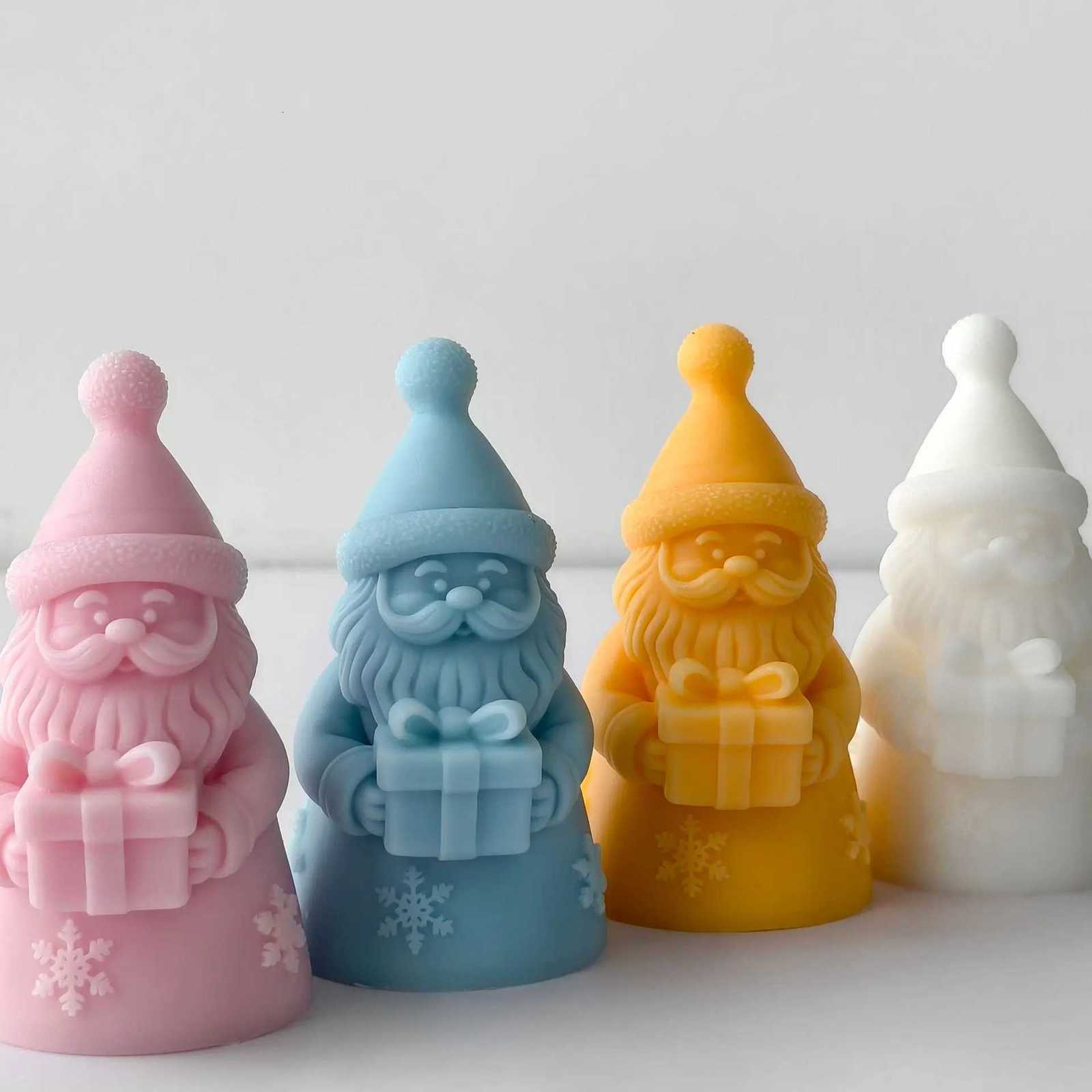 DIY Christmas Candle Silicone Mold Snowflake Santa Claus Aroma Candle Plaster Resin Decoration Mould Candle Making Supplies C251015