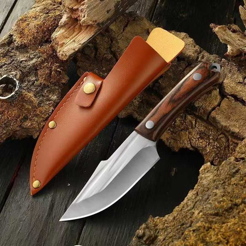Handforged Stainless Steel Sharp Meat Knife Outdoor Camping Colorful Wood Handle Multifunctional Portable Small Knife H251015