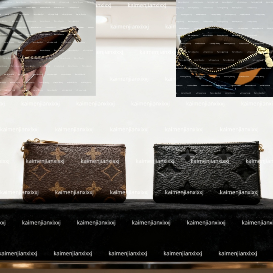 designer wallets bag 6 colors Keychain Ring KEY POUCH coin purse coin pouch Damier leather Credit Card Holder women bag small zipper purses Wallet with box M62650 877