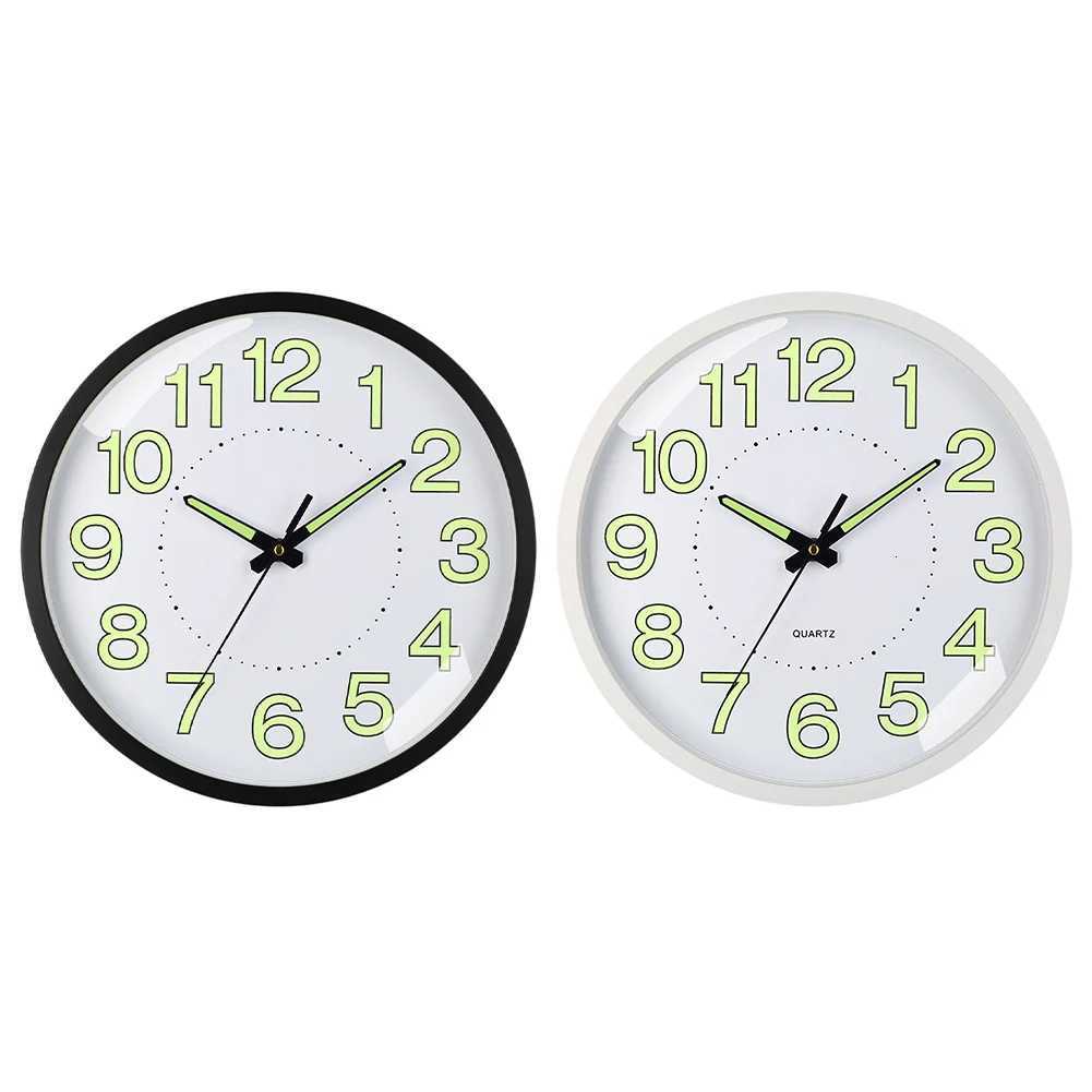 12inch Night Light Wall Clocks Glow In The Dark Luminous Wall Clock EnergyAbsorbing NumeralsHands for Kitchen Bedrooms Office C251015
