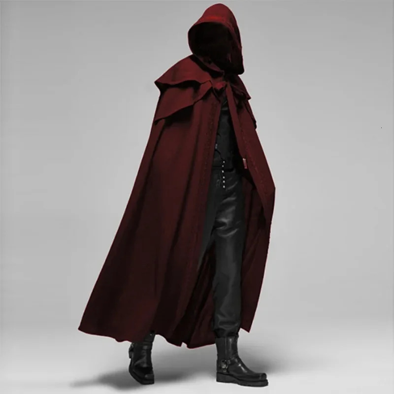 Cosplay Medieval Men Costumes Knight Pirate Prince Gothic Retro Hooded Cloak Capes Long Robes Jackets Coat Carnival Halloween251014