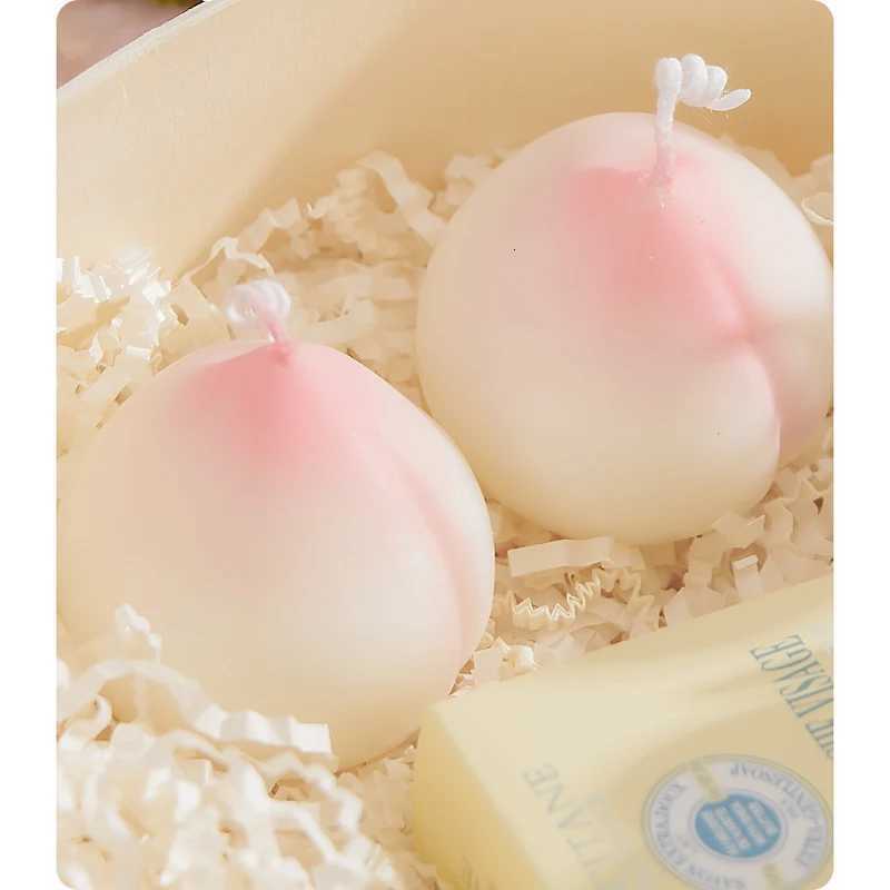 Peach Scented Candle Birthday Gift Creative Fragrance Candle Restic FruitShaped Candle Holiday Decoration Camellia Fragrance C251015