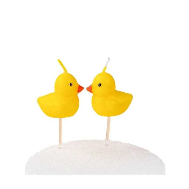 3pcsset Yellow Duck Candles Birthday Candles Creative Cute Birthday Decoration Candles Childrens Day Decorations C251015