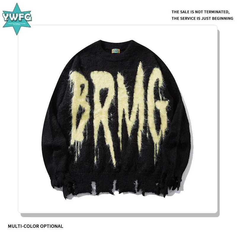 Dark Bohemian Knitwear Long Sleeve round Neck Sweater for Women Autumn Winter Loose Fit Couple Style High Street Trend J251015