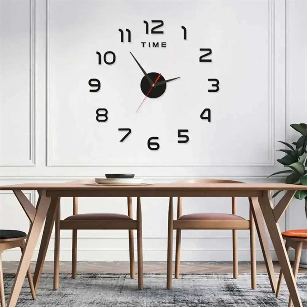 Living Room Wall Decoration Digital Clock Small Garden Acrylic Mirror Sticker Decoration Decorations for Home Room Art Bedroom C251015