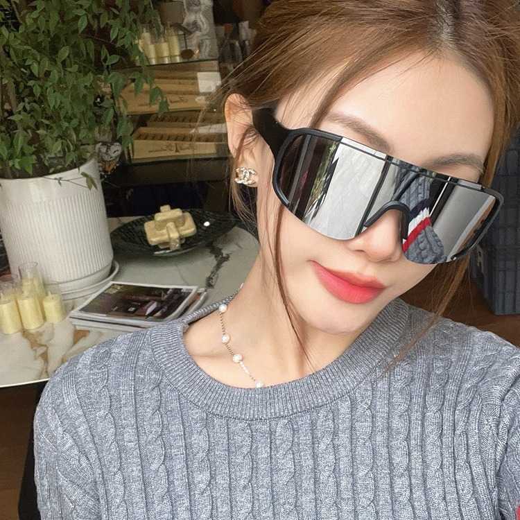 Matte Black Mercury Oversized Frame Outdoor Cycling Mountaineering Skiing Windproof Goggles Slimming Sunglasses H251015