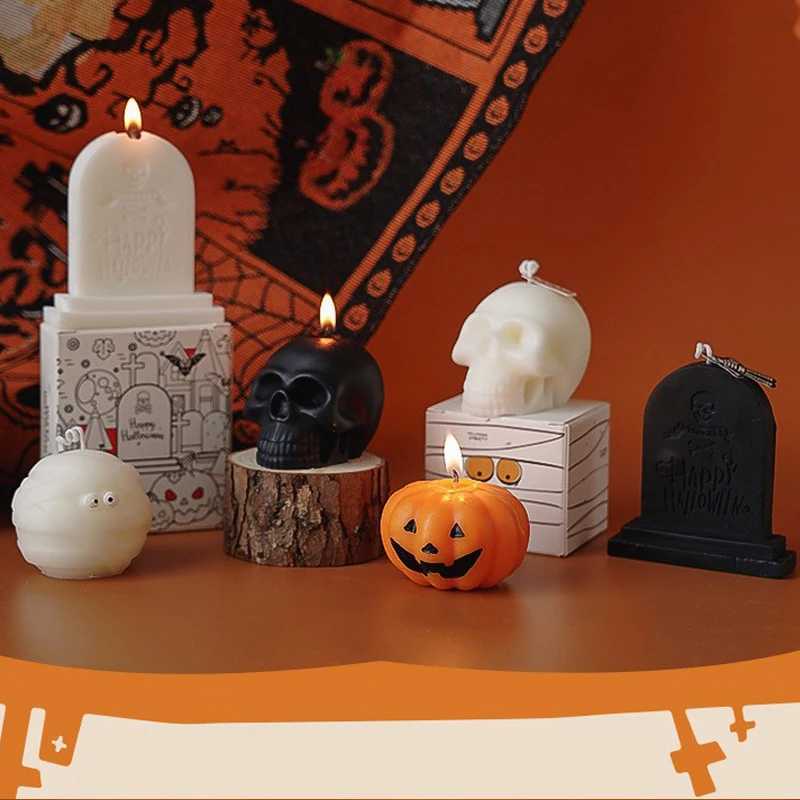 Handcrafted Halloween Ghost Scented Candle Single Jar Design Cute Styling Atmosphere Candlelight Aromatherapy Candle Props C251015