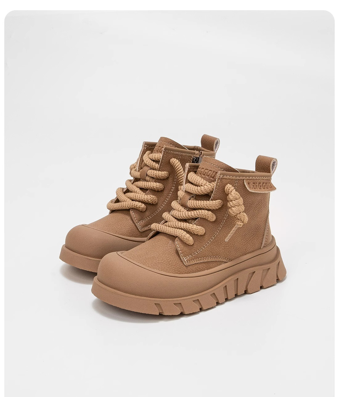 Designer Shoes Children's Yellow boots 2025 New Style Children's Leather Boots Boys Fashionable Short Boots Girls Martin Boots Big Kids Flat