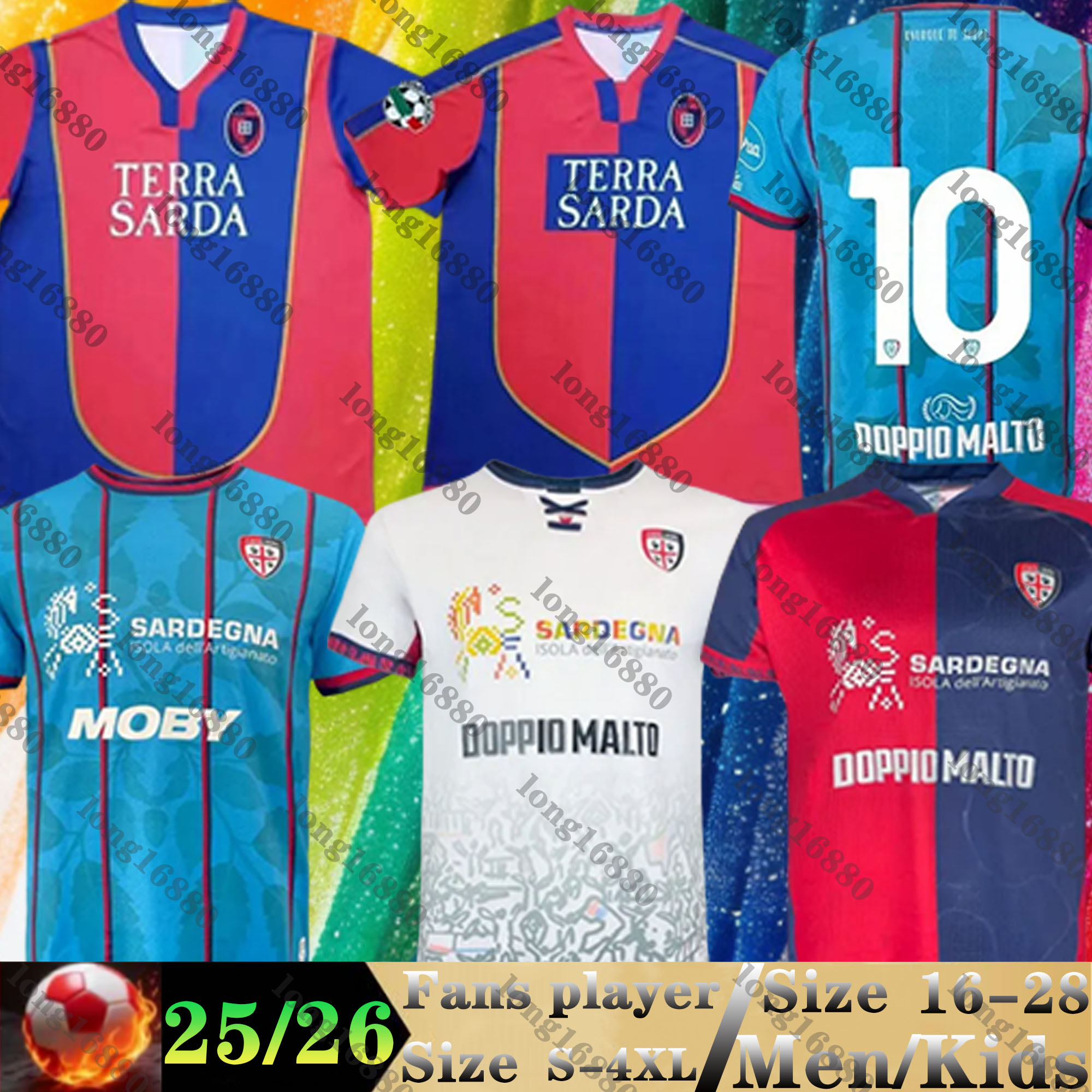 25 26 Cagliari Calcio soccer jerseys away retro 03 04 05 FELICI PAVOLETTI BELOTTI BORRELLI NAINGGOLAN CAVUOTI LUPERTO 2025 2026 Football Shirts men Uniform kids kits
