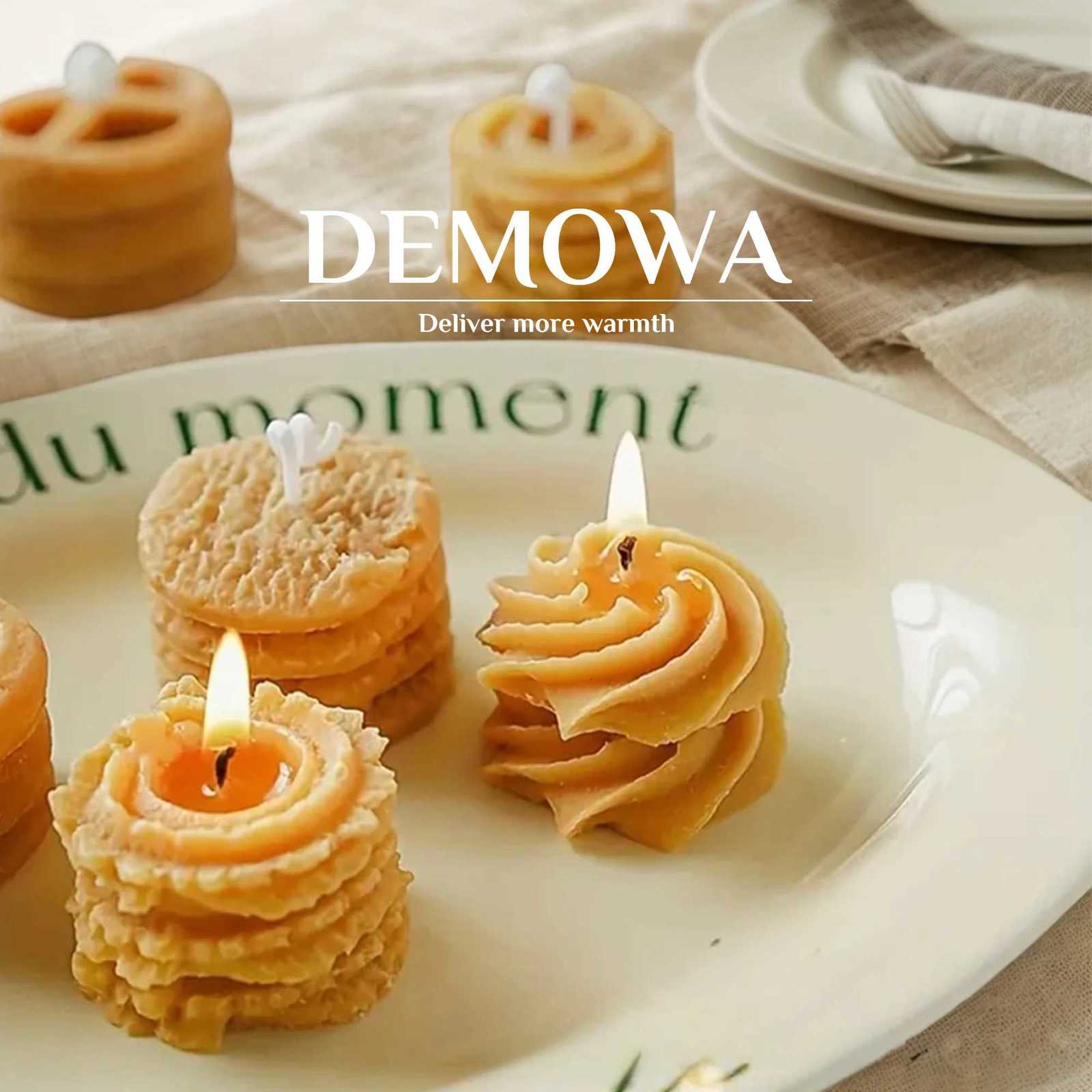 Demowa4Pcs Biscuit Scented Candle Coffee Milk Scent Cute Simulated Food Design for Women Who Like a Surprise Birthday Party Zhaiyue Kai Zhais Day Gift
