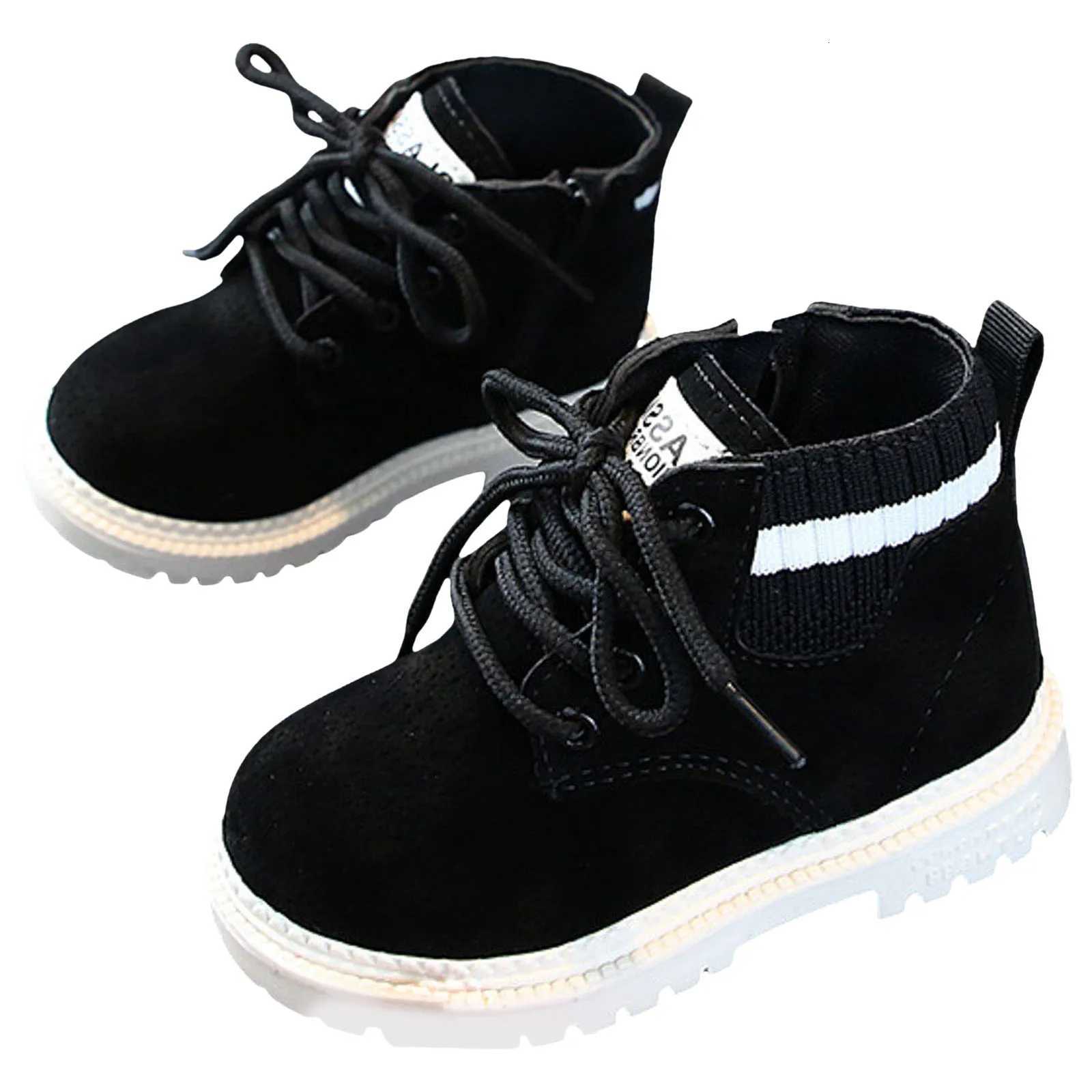 Kids Casual Shoes Autumn Winter Snow Boots Boys Shoes Fashion Leather Soft AntiSlip Girls Boots Sport Running Platform ShoesT251015