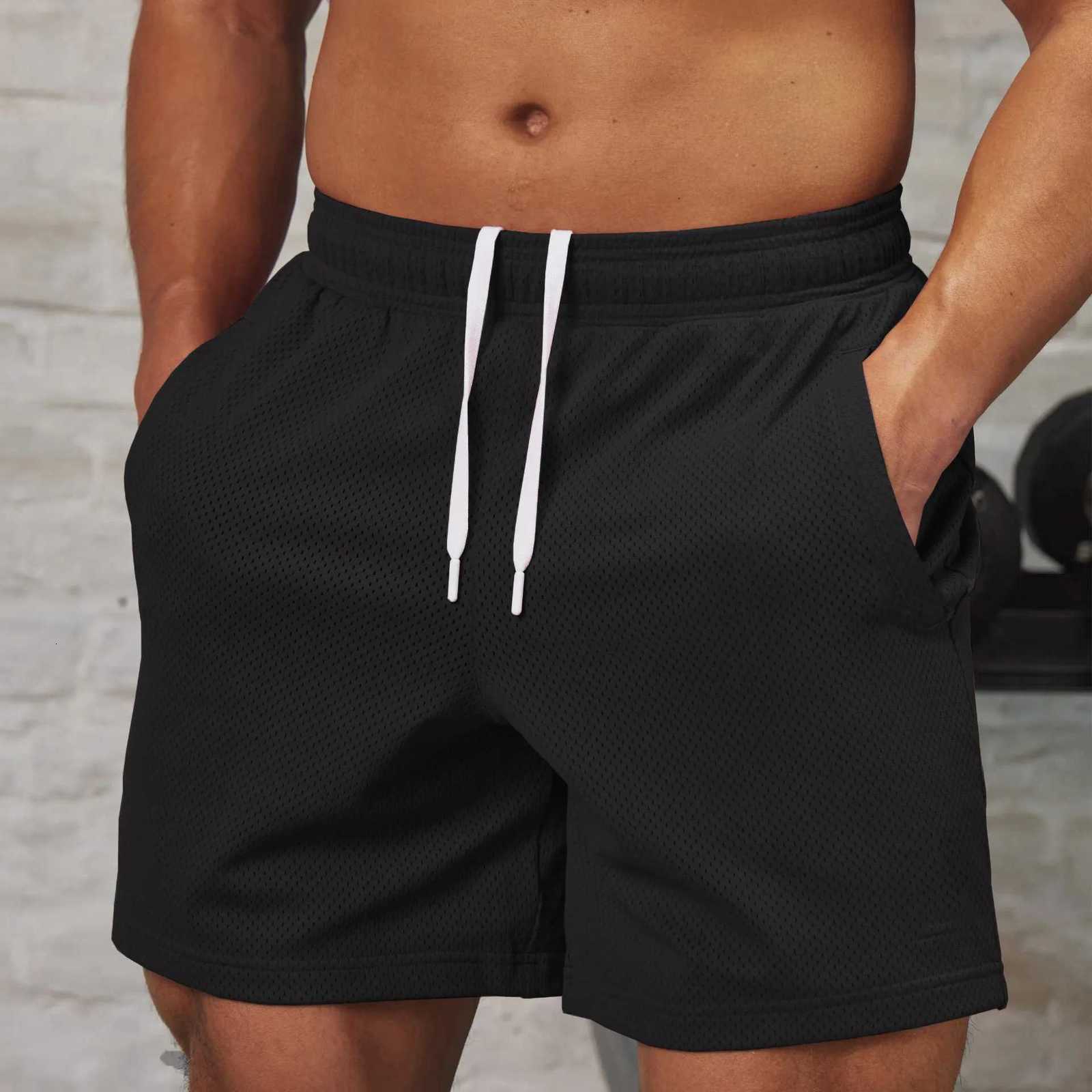 Mens shorts Summer Gym Workout Running shorts Quick Drying Loose basketball pants Drawstring Mesh Casual jogging Sports ShortsT251015