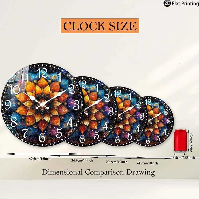 Wooden Silent Wall Clock Abstract mandala wall clock design Quartz Analog Clock Bed Room Idea Christmas Halloween etc C251015