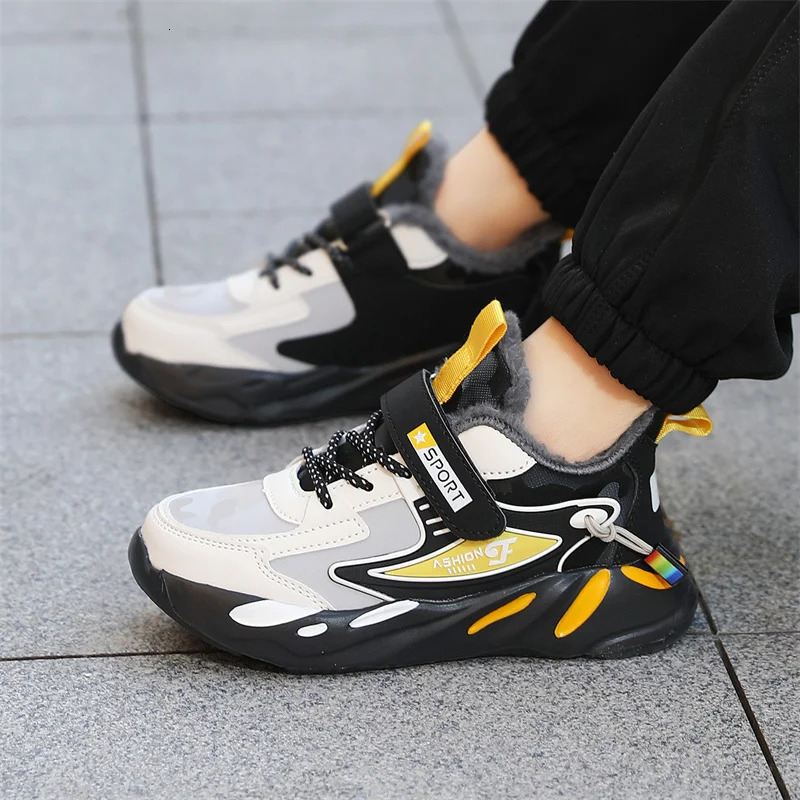 Winter Children Fashion Platform Kids Boys Cotton Sneaker Warm Plush Casual Sports Tennis Shoes 251015 XJ260303