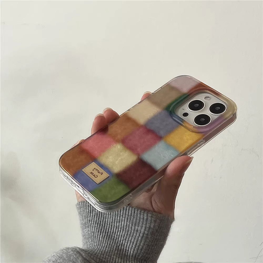 Suitable for iPhone 16 Pro Max Phone Case High-End Feel 15/14 New Model 17 AIR Colorful Small Square Label 13