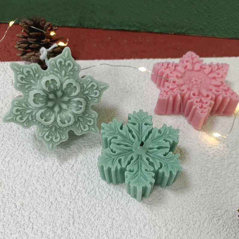 Christmas Snowflakes Silicone Mold DIY Christmas Candle Mold Scented Candle Snowflakes Molds Xmas Handmade Candle Making Mould C251015