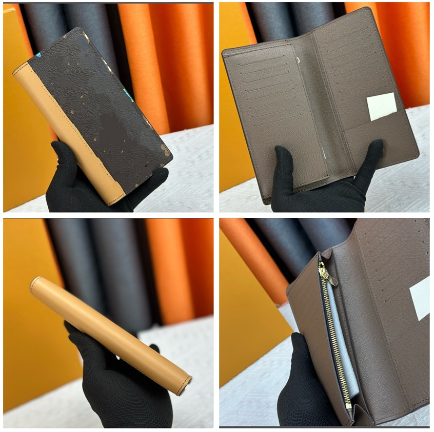 TOP quality Wallet BRAZZA WALLET Stylish Mens Jacket Craggy Long Wallet in Brown Waterproof Checkered Canvas for Holding Change Notes Credit Cards M83335 Brown