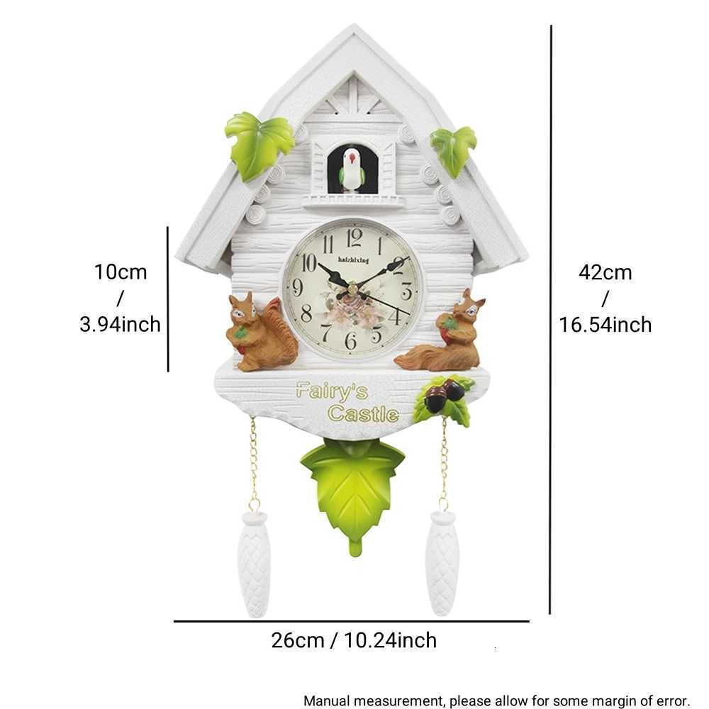 1pc Cuckoo Wall Clock Daytime Hourly Alarm Pendulum Quartz Watch Silent Wall Clock for Home Living Room Decoration Wall Art C251015