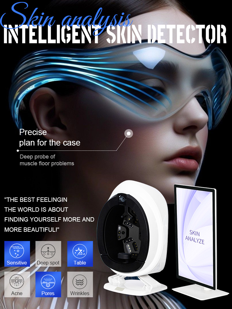 Smart 3D Facial Skin Analyzer Device With 48MP HD Camera 21.5 Inch Touch Screen AI Skin Diagnosis Machine For Professional Beauty Spa Use