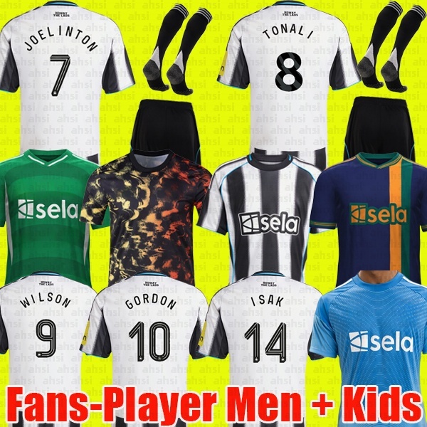 Newcastle 25 26 L.MILEY TONALI BRUNO G. Soccer Jerseys ISAK JOELINTON TRIPPIER GORDON SCHAR NUFC 2025 Football Shirt BURN Men Kids kit sets Pre-Match Kit jersey